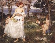 John William Waterhouse A Song  of Springtime oil painting artist